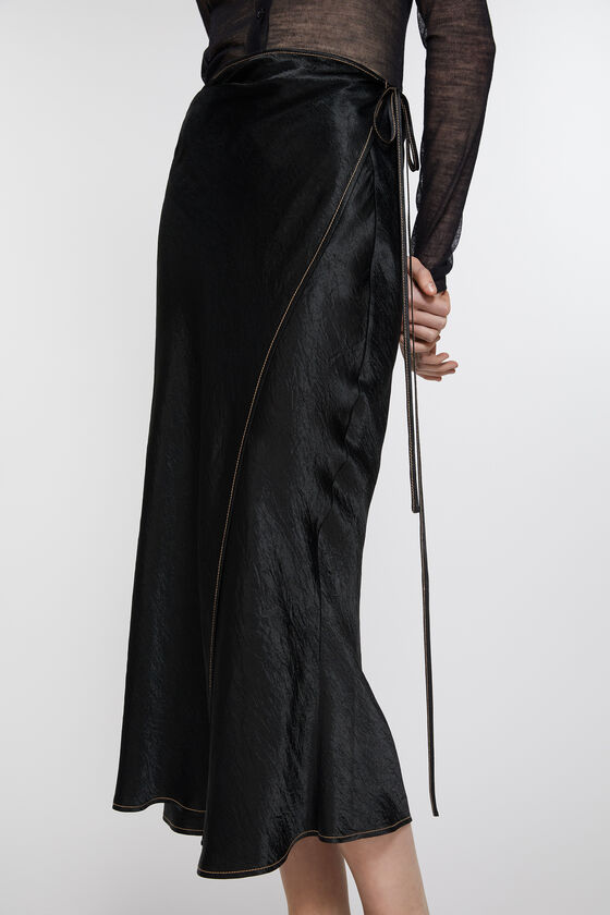 (image for) Functional Satin wrap skirt